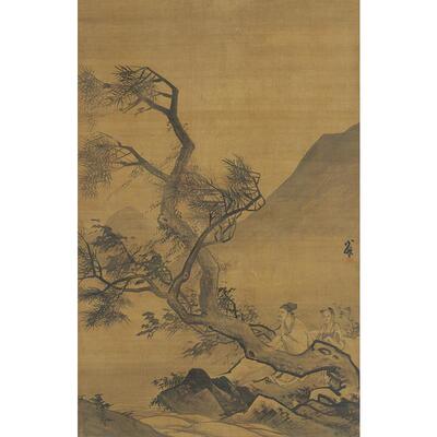 高清复刻明代吴伟松风高士图国画写意人物画水墨画艺术微喷装饰画