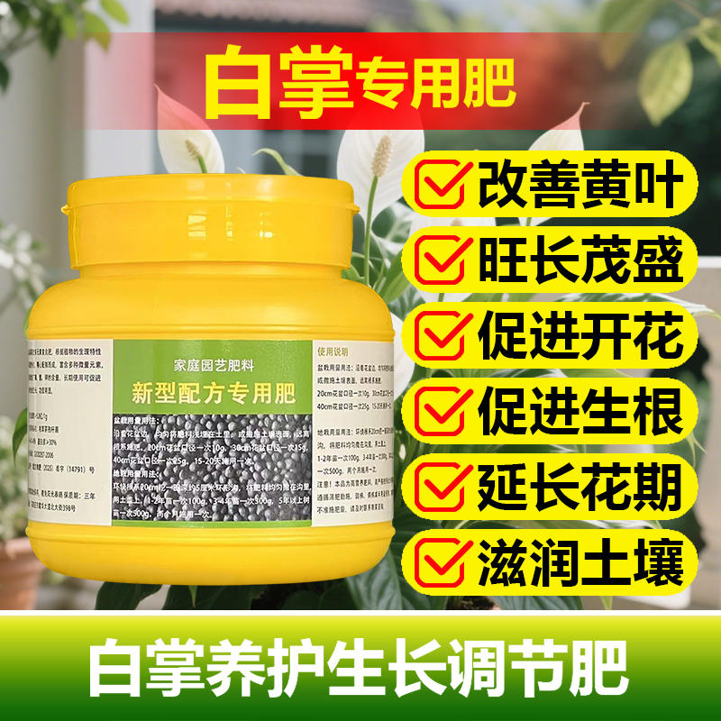 白掌一帆风顺盆栽水培植物绿植花肥室内叶子边缘焦枯发黄花卉肥料