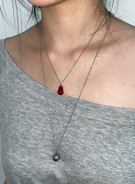 冷淡风简约百搭银色圆珠项链