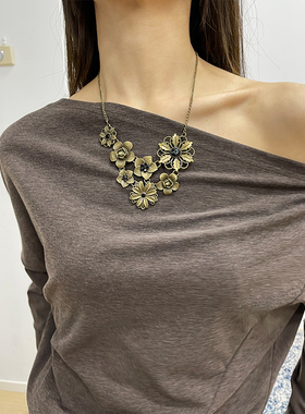 复古波西米亚风花朵项链