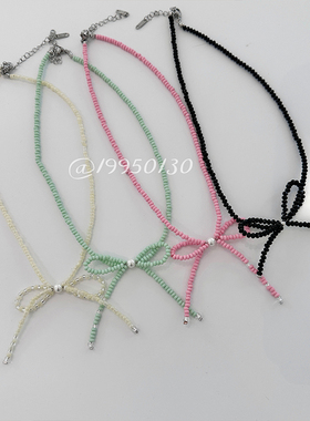 少女感多巴胺串珠蝴蝶结项链