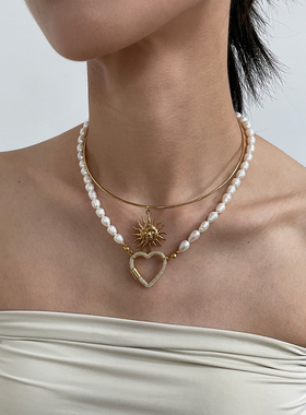 欧美风金色太阳金属感项圈