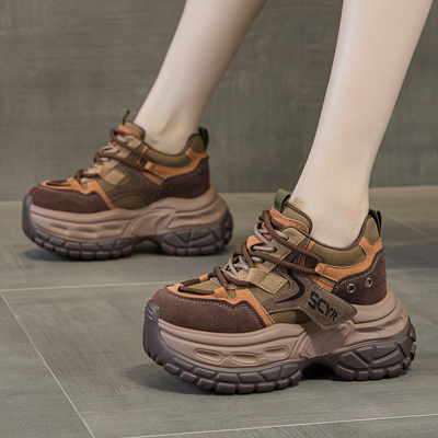 ZFCQ香港厚底内增高老爹鞋女运动