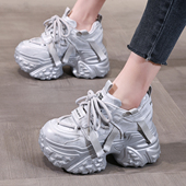 ZFCQ超高跟内增高老爹鞋 小个子10cm松糕休闲鞋 女款 真皮2026春新款