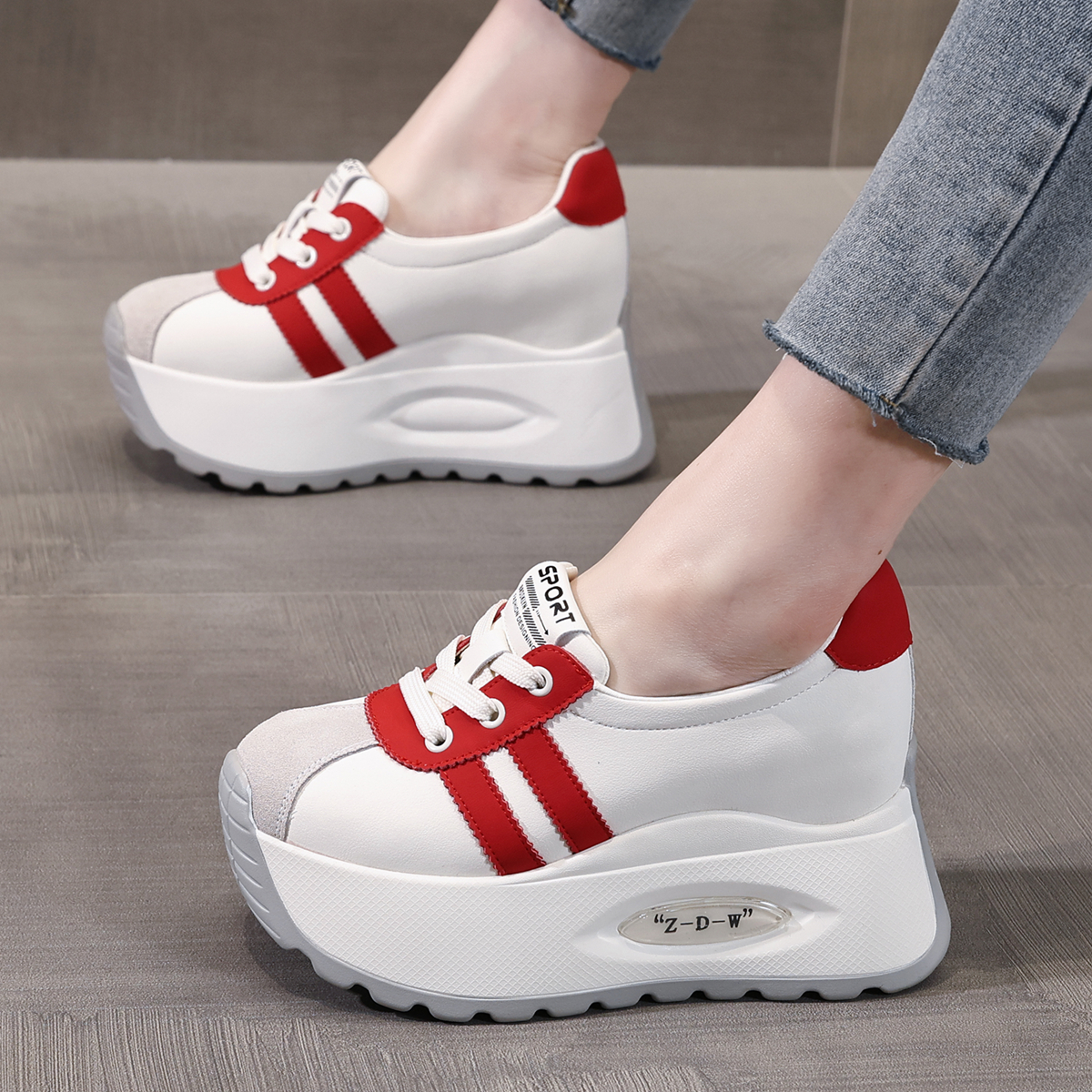 超高跟阿甘鞋ZFCQ百搭内增高女鞋