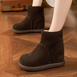 ZFCQ新款 内增高2025冬显瘦小个子10cm高跟棉靴 加绒加厚雪地靴女款