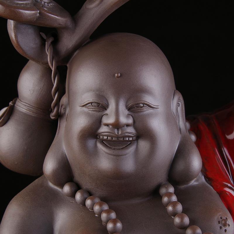 如意紫砂笑佛新中式风开业礼品