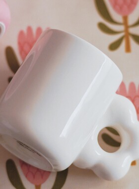 少女心陶瓷fafa花花咖啡杯马克茶杯情侣设计感可爱韩国北欧大容量