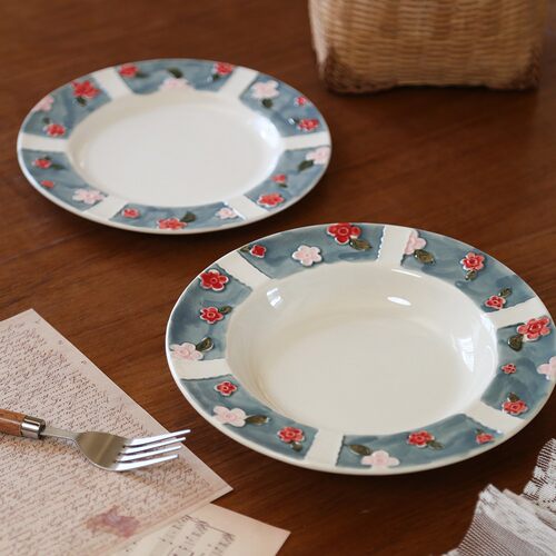 villatte astier de 手工黑陶土小碟小盘子水果盘adv法式复古餐具