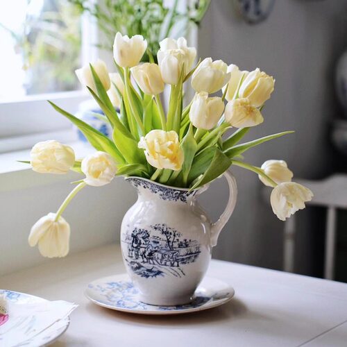 中古风复古陶瓷青花瓷花瓶家居装饰花器民宿桌面干花仿真花插花瓶