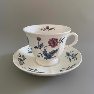 新款法式复古法瓷摄政系蓝色碎花陶瓷下午茶杯碟套装咖啡杯子杯碟