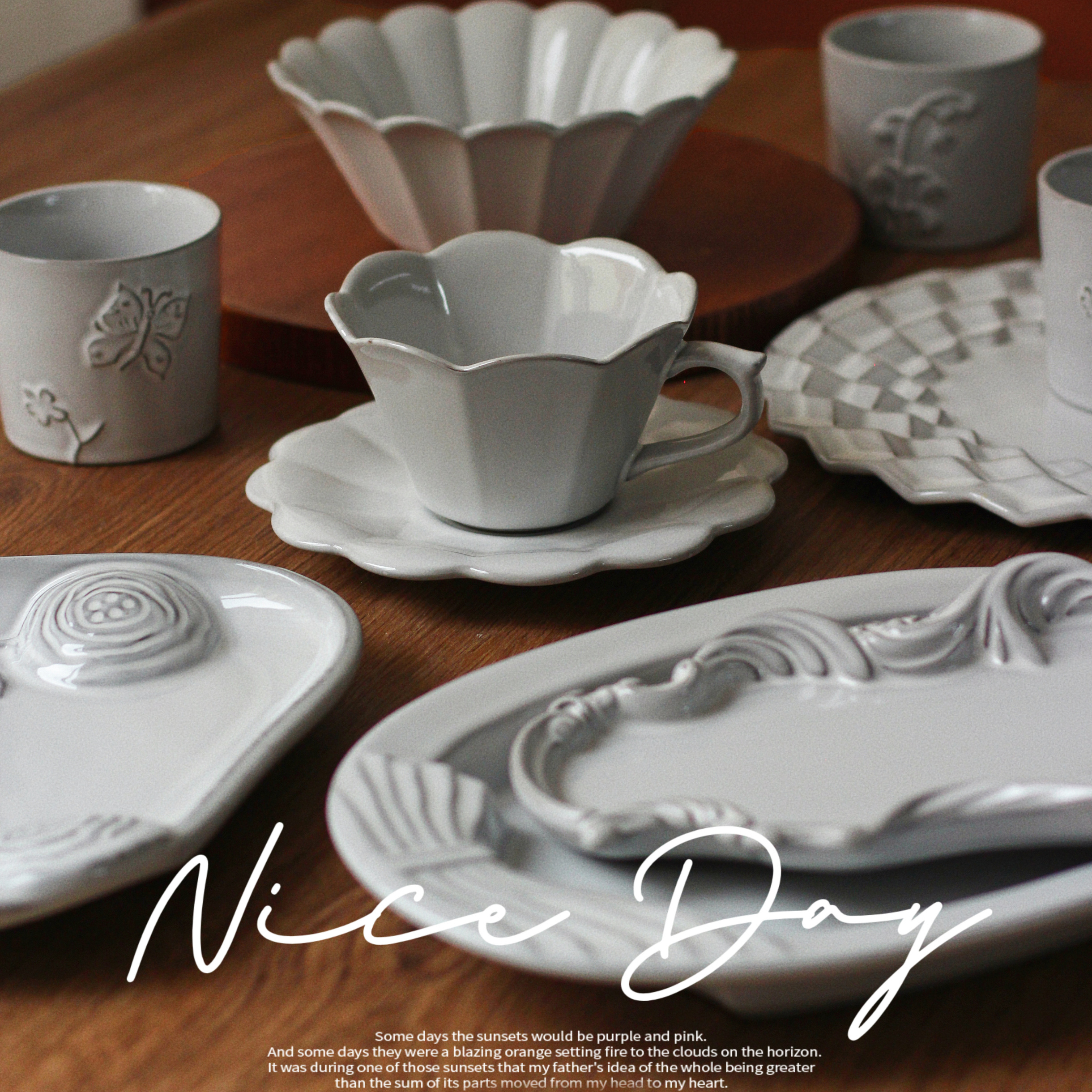 手工咖啡杯碟套装颜值粗陶陶艺拉花白色拿铁黑色早餐燕麦牛奶水杯