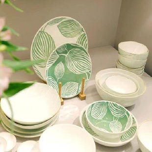 卢本斯北欧陶瓷碗盘陶瓷日式早餐碗盘釉下彩汤面碗一人食餐具套装