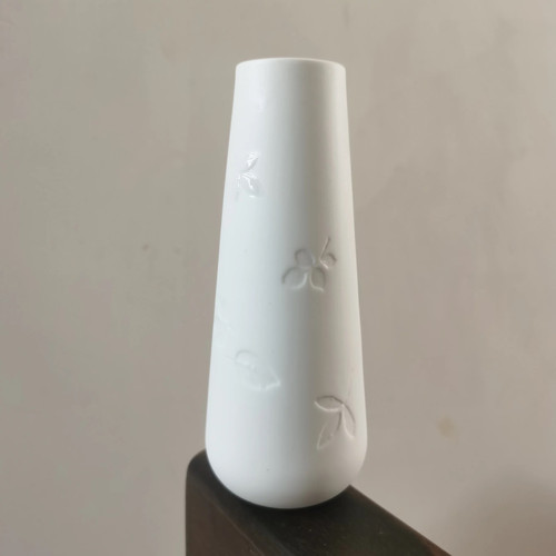 高透雅致 出口北欧浮雕树叶哑光陶瓷花瓶 餐桌书房插花花器居家