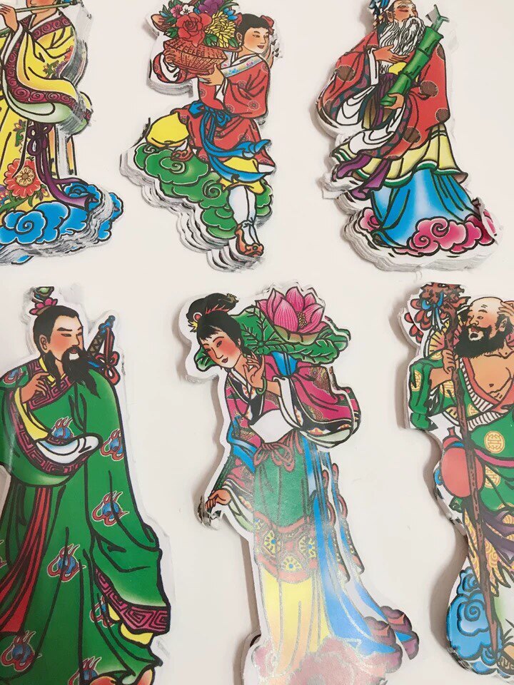 구리 종이 종이 넥타이 용품 왁스 종이 여덟 불멸 수제 스티커 TIANGONG 좌석 스티커 여덟 불멸 스티커 100 세트