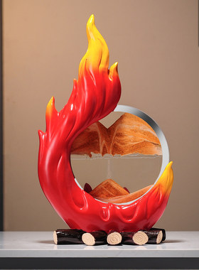 红红火火柴火流沙画摆件轻奢高档客厅玄关酒柜装饰品乔迁开业礼物