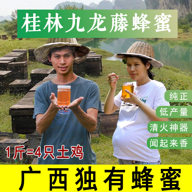 广西特产九龙藤蜂蜜纯天然野生高山百花蜜农家自产无添加1斤装