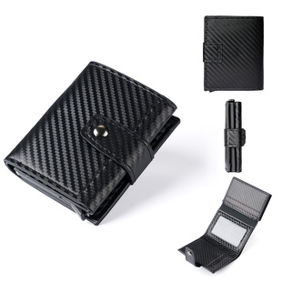 欧美爆款多卡位男钱夹自动弹出式卡包男女通用信用卡包卡套钱包女