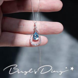 水滴|天然海蓝宝18k金真钻飞行歌集独立设计定制Beryl's Diary