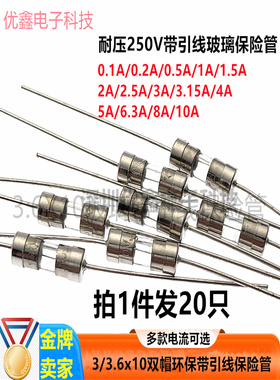 3x10mm/3.6x10mm 带引线脚保险丝管1A 2A 3A 5A 6.3A 10A 15A/250