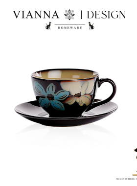 VIANNA丨复花·STAA中古咖啡杯碟套装陶瓷马克水杯精致下午茶杯子