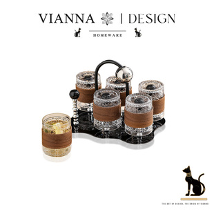 VIANNA 家用待客茶具乔迁新居 星球·QLXV法式 设计感玻璃杯子套装
