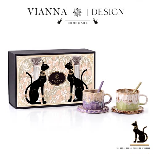 VIANNA设计师款陶瓷咖啡杯礼盒装
