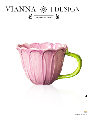 VIANNA丨瓷棠·JWOP高颜值花瓣马克杯陶瓷早餐杯家用喝水杯牛奶杯