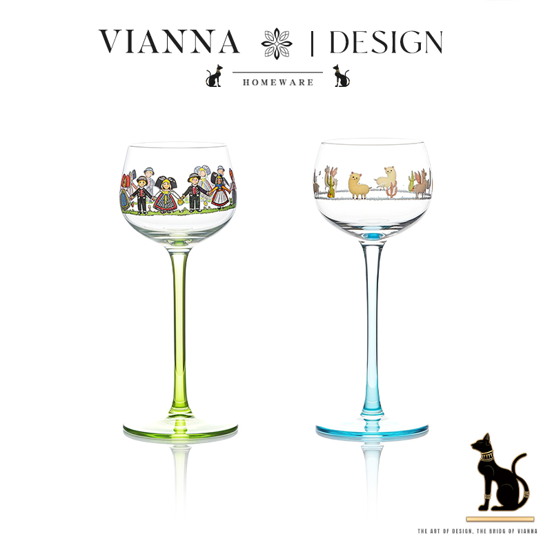 VIANNA小众设计感玻璃高脚红酒杯