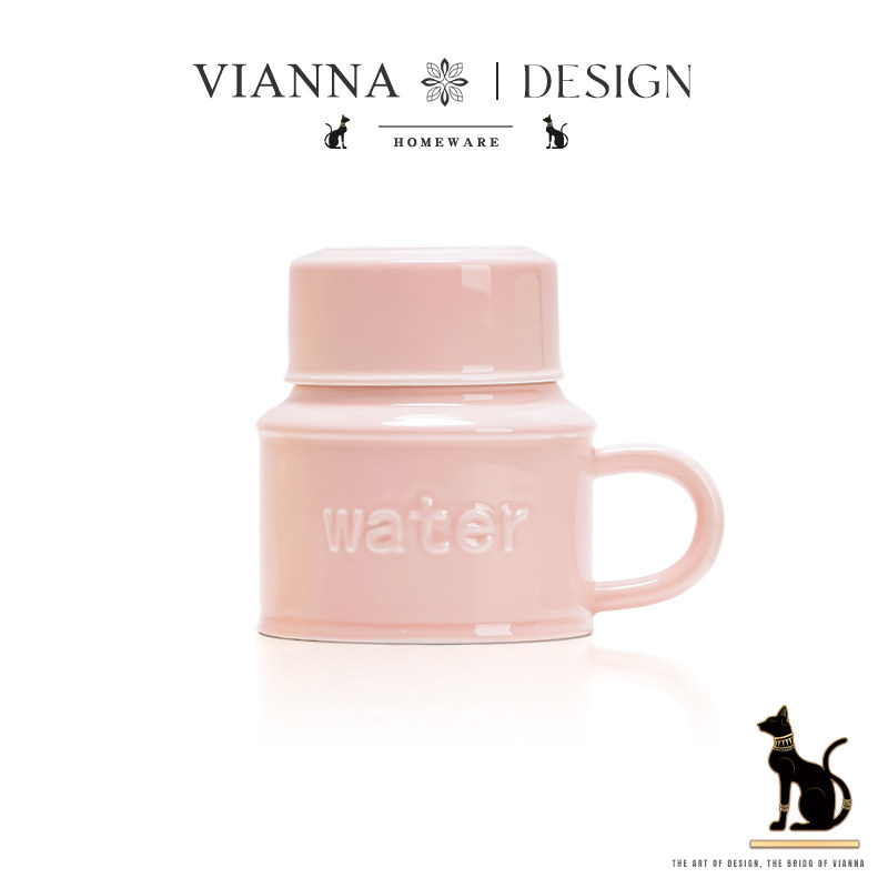 VIANNA丨马卡龙·Farm咖啡杯壶陶瓷杯带盖水杯早餐牛奶马克杯礼物