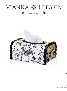 VIANNA丨斑马·DEUK法式中古陶瓷桌面纸巾盒客厅茶几抽纸盒收纳盒