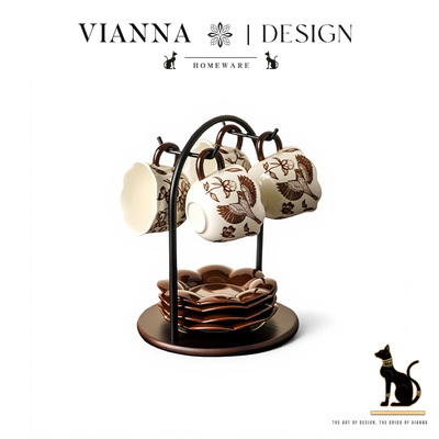 VIANNA中古风陶瓷咖啡杯套装乔迁