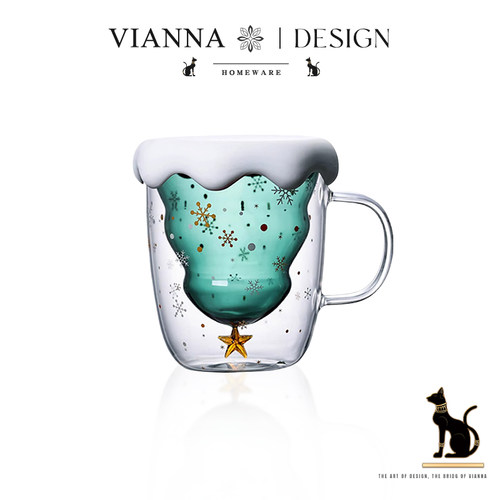 VIANNA圣诞树玻璃水杯创意