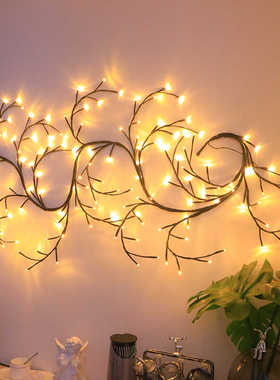 LED浪漫彩灯可弯曲新款树枝灯创意卧室满天星藤条灯挂灯树藤闪灯