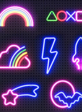 LED霓虹灯氛围灯洞洞板电竞房装饰网红造型墙面酒吧创意布置彩灯