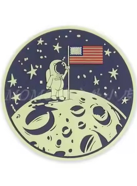 正品现货 PDW Man On The Moon PVC Morale Patch 登月夜光版臂章