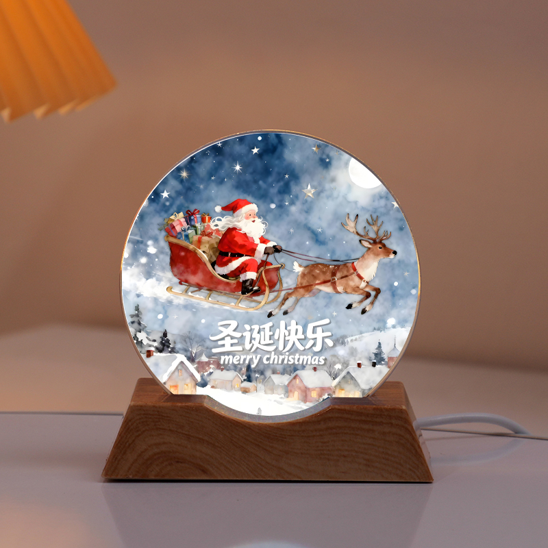 圣诞老人雪人麋鹿小夜灯圣诞节