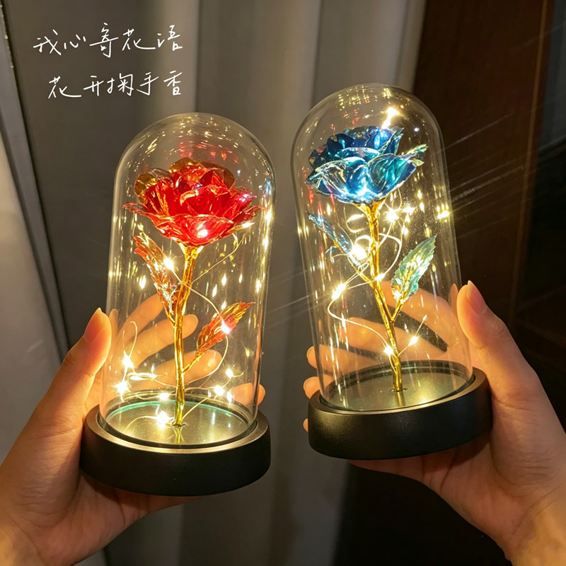永生玫瑰花束小夜灯生日礼物女生闺蜜送女孩女友妈妈高级感母亲节