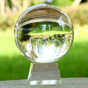 白水晶球透明圆球客厅办公桌摆件拍照摄影玻璃家居装 饰品开业礼品