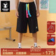 夏季 五分裤 宽松趣味设计抽绳裤 GENANX闪电潮牌重磅短裤 子苏醒同款