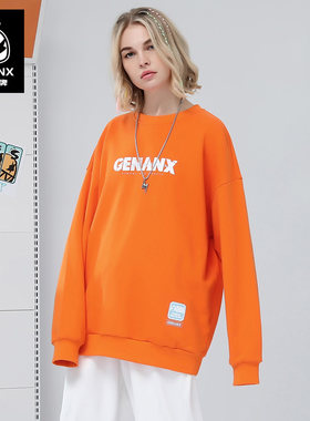 GENANX闪电潮牌印花贴标纯棉卫衣