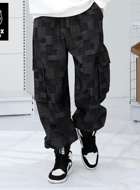 GENANX闪电潮牌新款牛仔裤秋冬季男款阔腿宽松直筒垂感痞帅风裤子