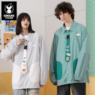 GENANX闪电潮牌新款 可收纳情侣防晒衣轻薄皮肤衣 防晒衣UPF50
