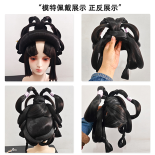 绾春汉服古装花旦小旦发包发髻造型懒人一体式软底飞天造型方便