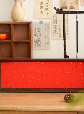 DIY手写相框红色洒金宣纸书法字画相框摆台新中式桌面装饰品环创