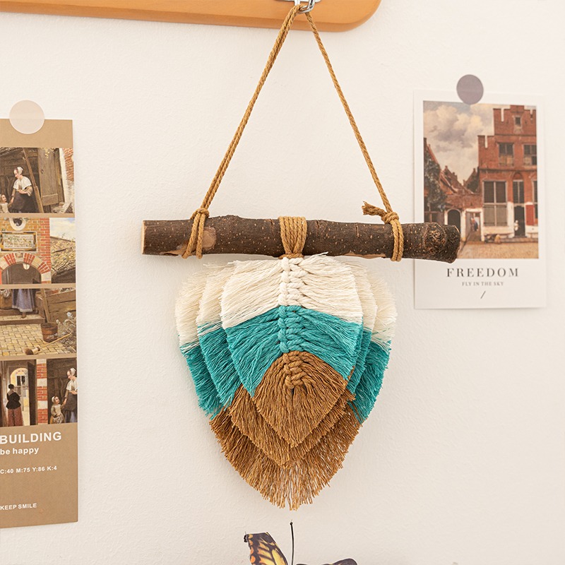 蓝色树叶挂件房间改造壁饰文艺风