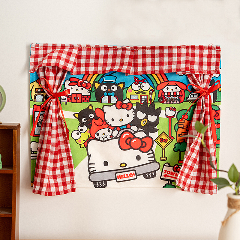 kitty猫背景布少女心窗帘挂布