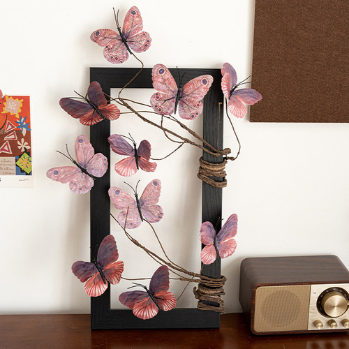 蝴蝶仿真花假花摆件桌面装饰品