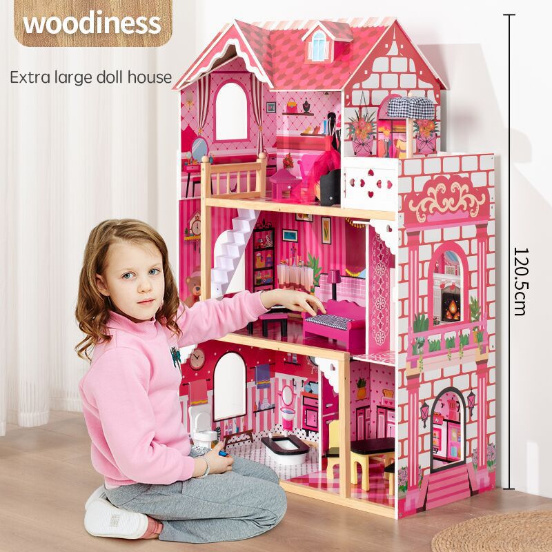 儿童过家家厨房玩具屋娃娃仿真别墅房子男女孩木质六一儿童节礼物