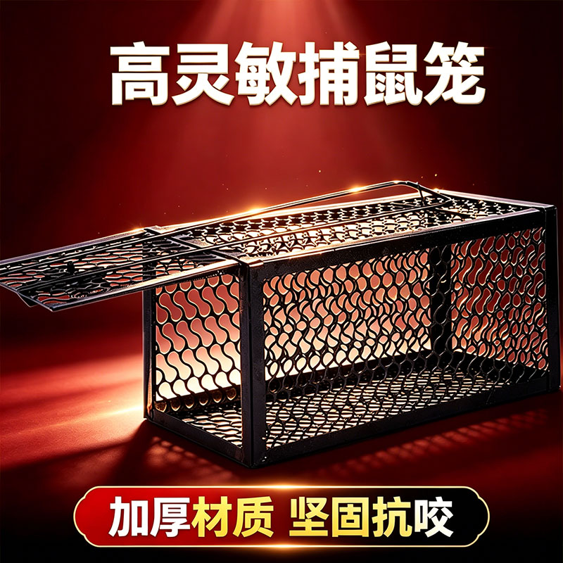 高灵敏加厚金属捕鼠笼家用商用